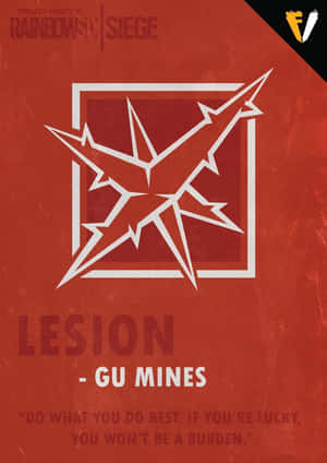 Rainbow Six Siege Lesion 幹員海報，紅色背景同白色星爆標誌。 — 虹彩六號：圍攻行動 壁紙