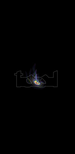 黑色背景上輪廓字樣 tool 內的霓虹火焰