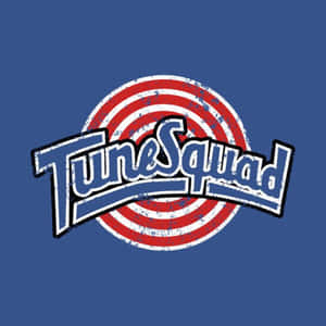 TuneSquad 標誌，藍色背景上有紅白靶心同磨損嘅藍色字體