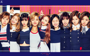 TWICE 藍色校服壁紙