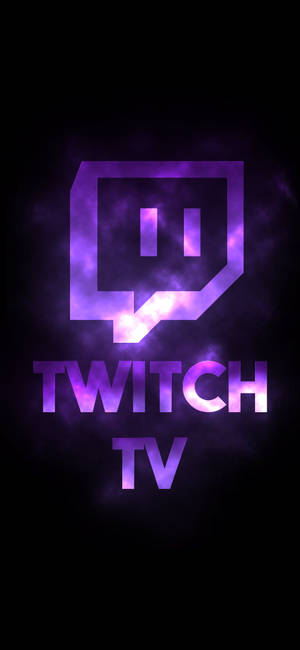 Twitch TV 標誌在黑暗煙霧背景中發出紫色光芒 — Samsung S23 Ultra 壁紙