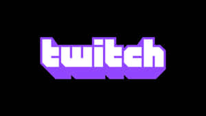 黑色背景上帶有紫色輪廓的白色 Twitch 標誌。