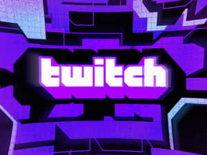 白色 Twitch 標誌在數位網格背景上帶有紫色發光邊緣。