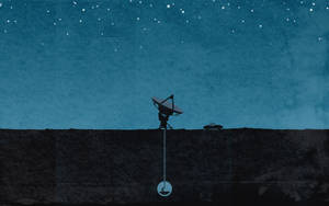 懸崖上的衛星天線和汽車，星空夜空