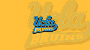 喺黃色背景上嘅藍色同黃色UCLA Bruins標誌。 — 黃色 壁紙