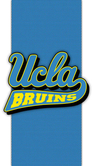 藍色網眼布料背景上的 UCLA Bruins 標誌 — 黃色 壁紙