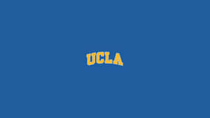 藍色背景上的黃色UCLA標誌