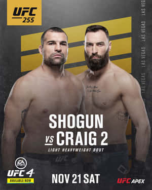UFC 255海報， featuring 拳手Shogun vs Craig 2進行輕重量級比賽。