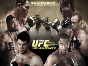 五位UFC拳手擺出戰鬥姿勢，戴著手套的拳頭舉起。 — 戰地風雲4 壁紙