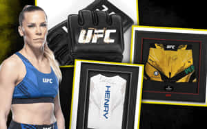 UFC拳手帶住簽名格鬥裝備喺展示框入面。 — 低調 壁紙