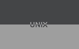 簡約灰色背景，中央為「UNIX」一字。