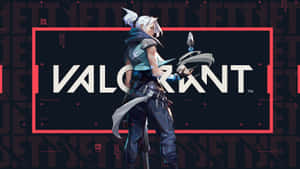 Valorant遊戲角色穿著未來裝備手持武器。