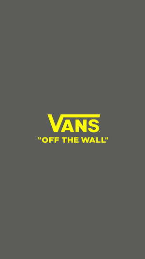 灰色背景上帶有off the wall標語的Vans標誌