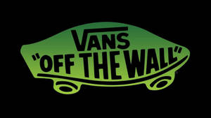黑色背景上的綠色Vans Off The Wall標誌