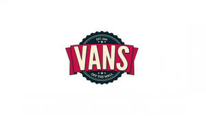 帶有紅色絲帶和黑色印章的Vans品牌標誌。
