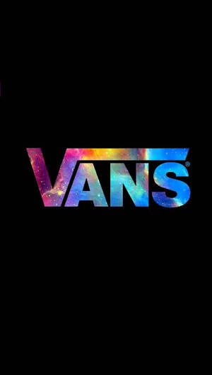 黑色背景上充滿彩色星系星雲的Vans標誌 — Vans GIF 壁紙