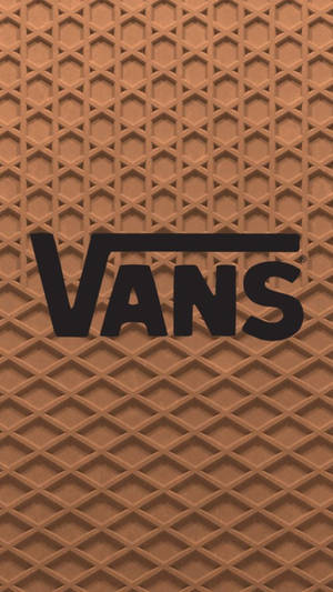 VANS標誌在棕色窩夫紋理背景上