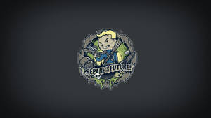 Vault Boy吉祥物在圓形徽章中手持步槍，帶有「為未來做好準備！」文字。
