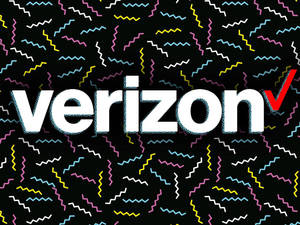 Verizon 標誌在黑色背景上帶有色彩繽紛的鋸齒形五彩紙屑 — 火影忍者海報 壁紙