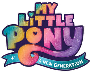 My Little Pony A New Generation 標誌，帶有閃亮彩虹文字同心形圖案。 — 小馬寶莉 壁紙