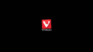 紅色紋理V標誌，黑色背景上帶有VIVALDI文字 — 高解析度 壁紙
