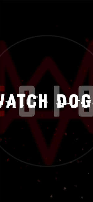 Watch Dogs 遊戲標誌，深色背景上有紅色幾何形狀和漂浮粒子