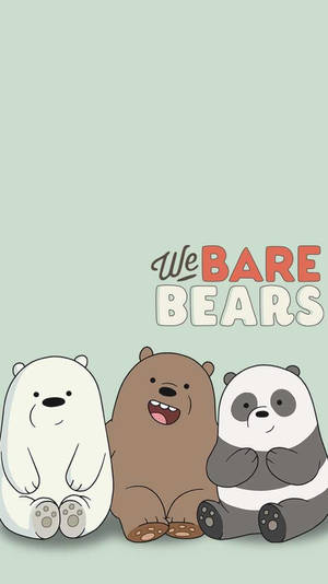 三隻卡通熊一起坐著，標題為 We Bare Bears。