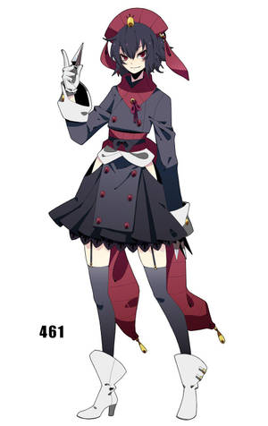 動漫角色身穿深色制服，微笑著拿著刀。 — 藝術 壁紙
