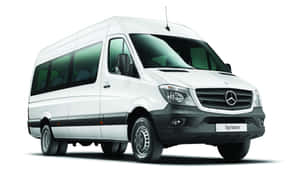 白色 Mercedes-Benz Sprinter 客車在攝影棚拍攝。 — Steam Deck 壁紙
