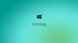 Windows 9 Professional 標誌在青色到綠色漸變背景上