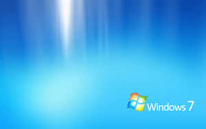 Windows 7 標誌與光束在藍色漸變背景上