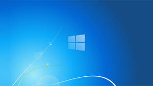 Windows 標誌在藍色漸變背景上，帶有抽象線條和蝴蝶。