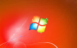 Windows標誌在橙色背景上帶有彩色面板和光條