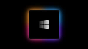 Windows 標誌在黑色背景上帶有彩色發光光環