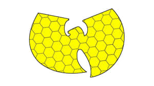 白色背景上帶有六邊形圖案的黃色Wu-Tang Clan標誌