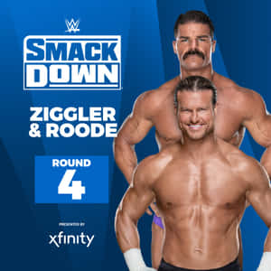 WWE摔角手Zigler和Roode在第4回合的SmackDown宣傳海報中。