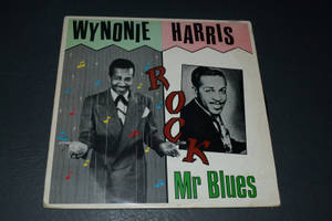 Wynonie Harris 的復古專輯《Rock Mr Blues》封面，帶有音符和大膽字體。
