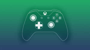 白色輪廓Xbox手掣在綠藍漸變背景上 — Xbox GIF 壁紙