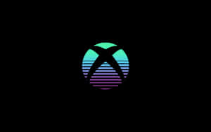 在黑色背景上帶有漸變條紋的發光Xbox標誌