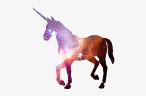一個充滿彩色宇宙星雲和星星的獨角獸。