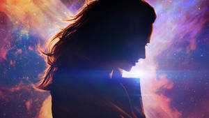 一個女人的剪影，背景是色彩繽紛的宇宙星雲和閃爍的星星。