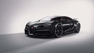啞光黑色Bugatti Chiron超級跑車，紅色內飾，在簡約工作室環境中。 — 布加迪 壁紙