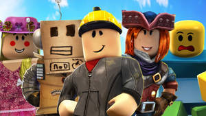 Roblox角色穿著色彩繽紛的服裝一起擺姿勢。