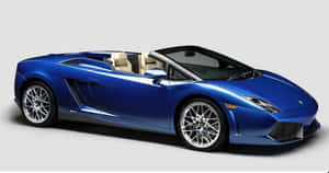 藍色林寶堅尼Gallardo Spyder開篷跑車，配備米色內飾和銀色車輪。 — 蘭博基尼 壁紙