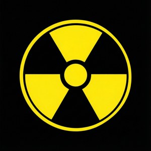 黑色背景上的黃色放射性警告符號 — Tecno Phantom 壁紙