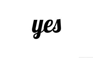 白色背景上粗體黑色風格化文字 yes