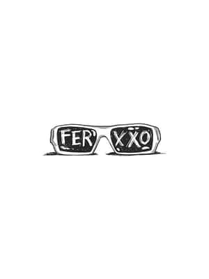太陽眼鏡鏡片上帶有「FER」和「XXO」文字的黑白插圖。 — HMD Terra M 壁紙
