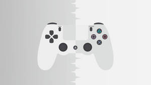一個白色PlayStation手掣，中間有鋸齒狀撕裂。