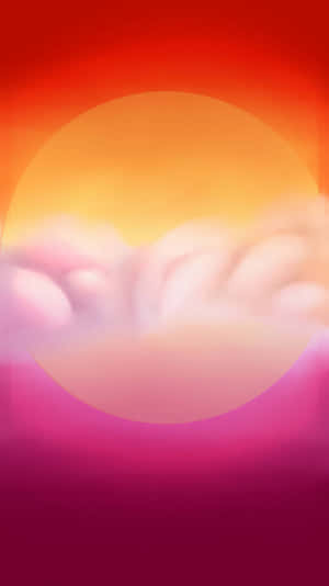 一個充滿活力的日落，帶有發光的太陽和柔軟的雲層，在漸變的天空中。