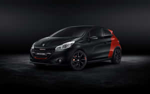 黑色和紅色標緻208 GTi 30th跑車在攝影棚燈光下 — Steam Deck OLED 壁紙